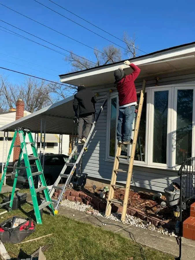 Restoration crew performing exterior repair in Montvale